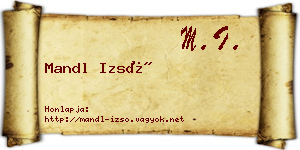 Mandl Izsó névjegykártya